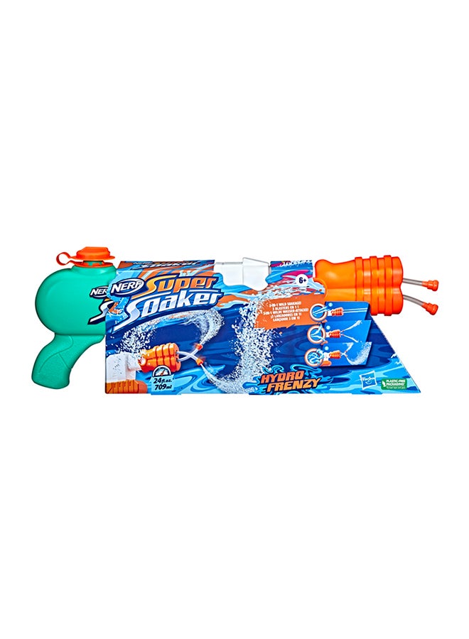 Nerf Super Soaker Hydro Frenzy Water Blaster, Wild 3-In-1 Soaking Fun, Adjustable Nozzle, 2 Water-Launching Tubes - Image 1