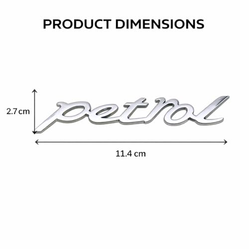 JVCV® 3D Metal Petrol Sticker for Car Fuel Tank Chrome Logo Decal Emblem Badge for All Cars and Bikes (Petrol, Silver) - Image 4