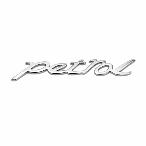 JVCV® 3D Metal Petrol Sticker for Car Fuel Tank Chrome Logo Decal Emblem Badge for All Cars and Bikes (Petrol, Silver) - Image 1