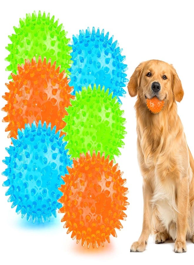 PUPTILY Puppy Toy 2.5” Squeaky Dog Balls Toys and Spikey Dog Ball for Aggressive Chewers for Small Dogs Dog Balls for Clean Teeth and Training （6 Pack - Image 1