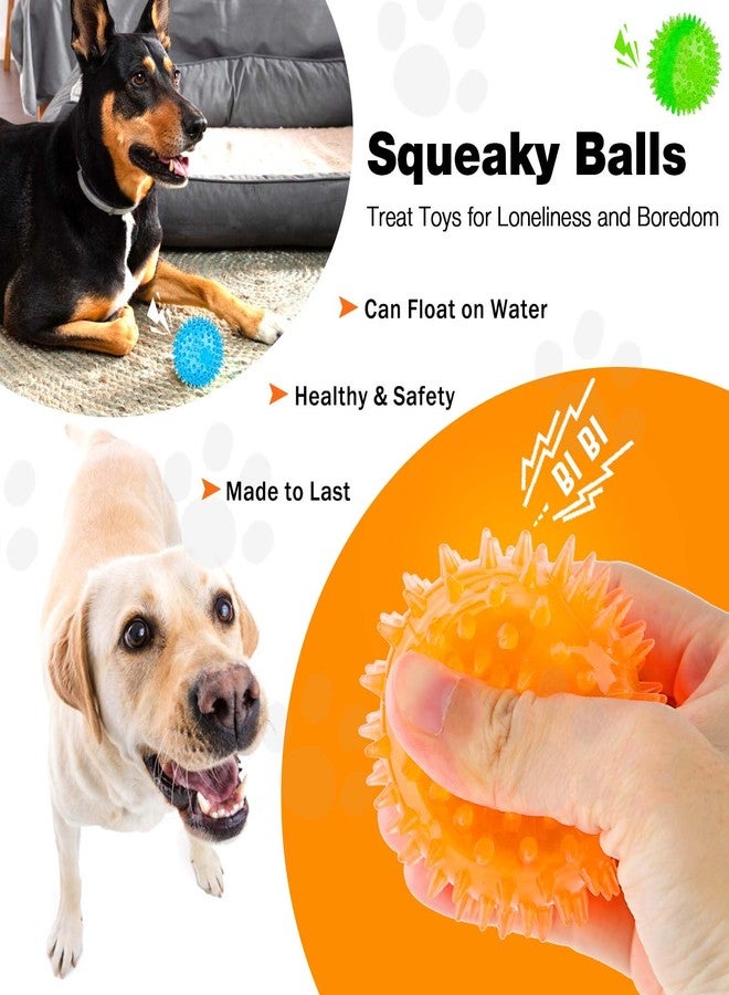 PUPTILY Puppy Toy 2.5” Squeaky Dog Balls Toys and Spikey Dog Ball for Aggressive Chewers for Small Dogs Dog Balls for Clean Teeth and Training （6 Pack - Image 4