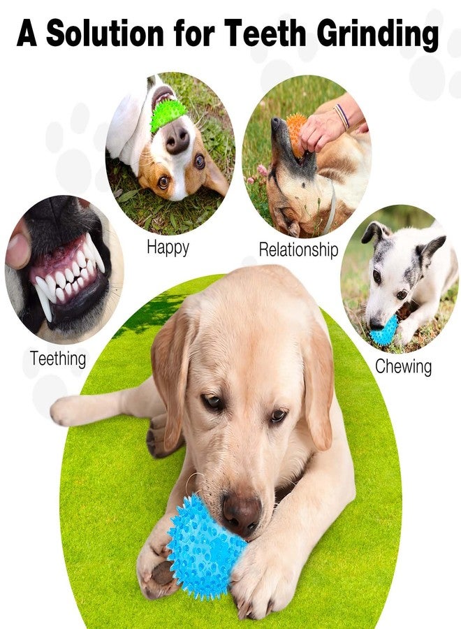 PUPTILY Puppy Toy 2.5” Squeaky Dog Balls Toys and Spikey Dog Ball for Aggressive Chewers for Small Dogs Dog Balls for Clean Teeth and Training （6 Pack - Image 5