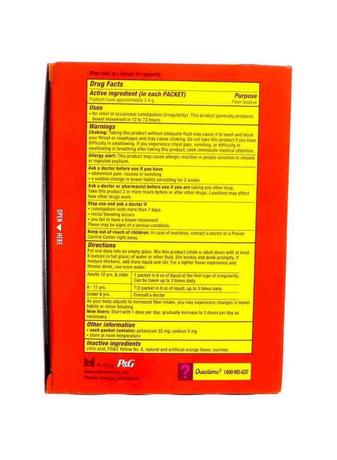 Metamucil Metamucil Fiber Singles Smooth Texture Orange - 30 Packets, 12.9 Ounce (Pack of 1)  - Image 3