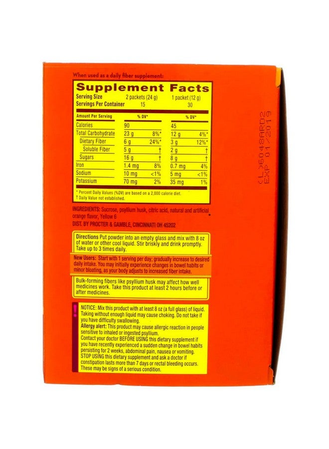 Metamucil Metamucil Fiber Singles Smooth Texture Orange - 30 Packets, 12.9 Ounce (Pack of 1)  - Image 5