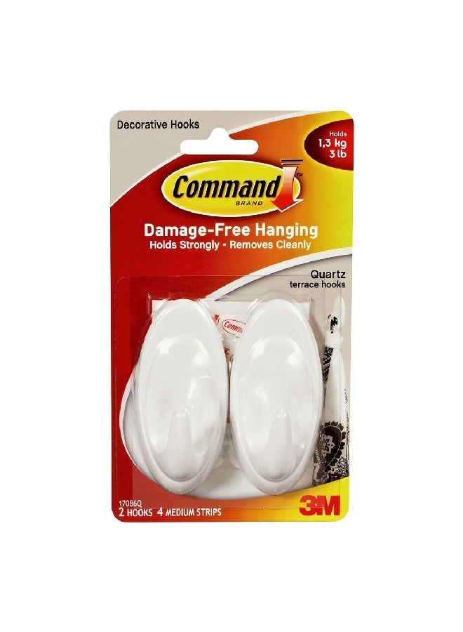 كوماند خطاف السطح كوارتز 2 قطع أبيض 17 x 3.6 x 9.8 سم 70006598935