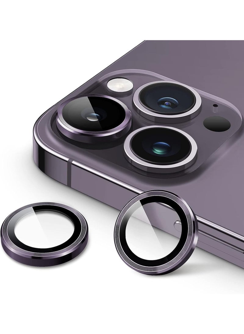Rock Pow Camera Lens Protector for iPhone 15 Pro 6.1-Inch and iPhone 15 Pro Max 6.7-Inch 9H Tempered Glass Metal Individual Ring Cover HD Clear - Image 1