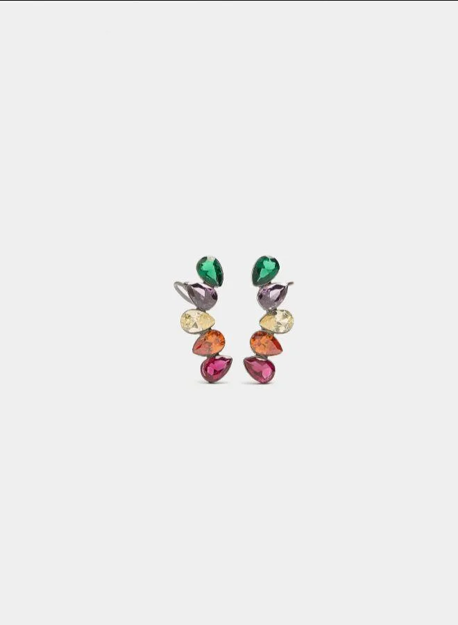 PARFOIS Multicolour Multicolor zirconia ear jacket earrings Multicolor for Women | Best Price UAE