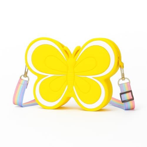 FOMQUAZLI Portable Cute Phone Sling Bag Small Casual Utility Bag Yellow Popillon Cartoon Crossbody Purse Mini Accessories Pouch Picnic Bags Kids for School, College and Office - Image 1