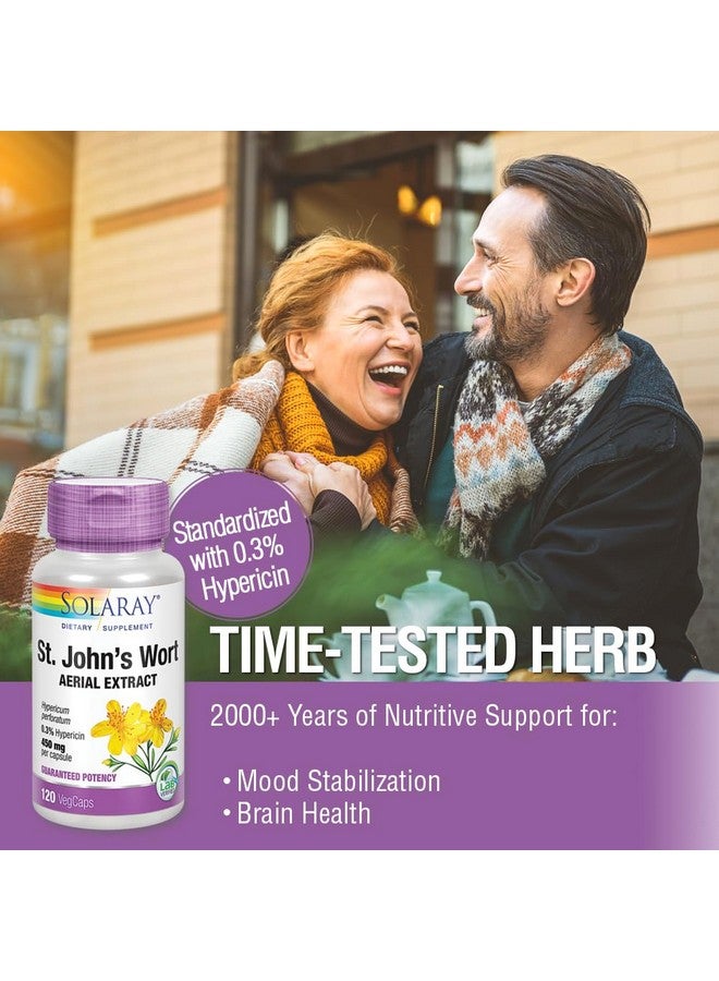 SOLARAY St Johns Wort Aerial Extract 300 mg, 0.3% Hypericin, Mood & Brain Health Support, Vegan & Lab Verified for Quality, 120 Servings, 120 VegCaps - Image 4