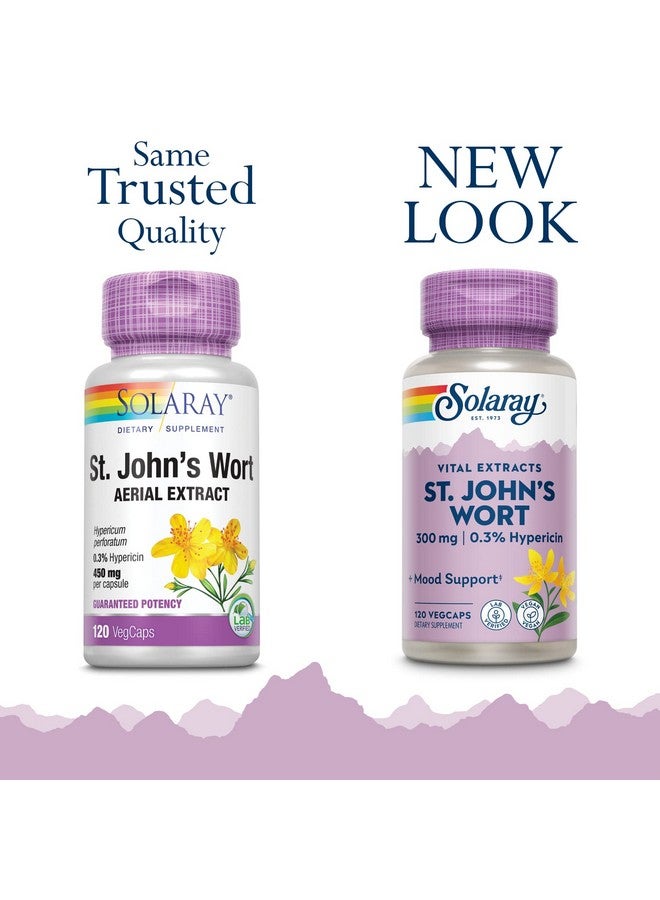 SOLARAY St Johns Wort Aerial Extract 300 mg, 0.3% Hypericin, Mood & Brain Health Support, Vegan & Lab Verified for Quality, 120 Servings, 120 VegCaps - Image 3