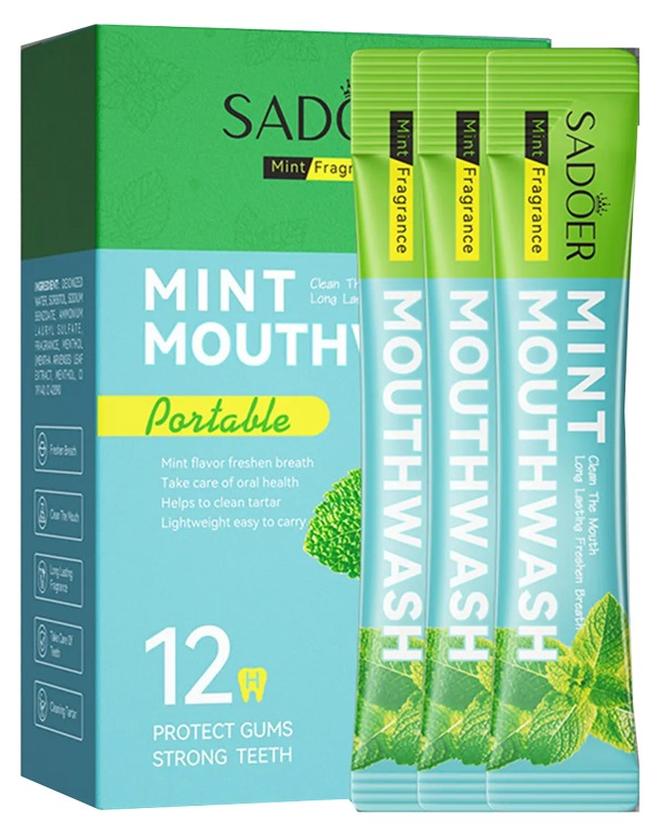 SADOER Portable Disposable Refreshing Mouthwash and Freshener Mint 10ml 20pcs - Image 1