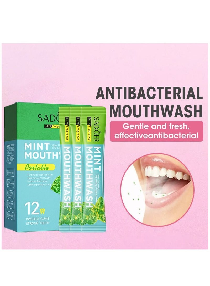 SADOER Portable Disposable Refreshing Mouthwash and Freshener Mint 10ml 20pcs - Image 2