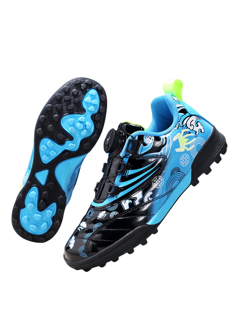 SKT Shiketro Kids Soccer Shoes with Rotating Cleats for Boys and Girls with Long Spikes Students Boys and Girls Artificial Turf Training Competition Sneakers  - Image 1