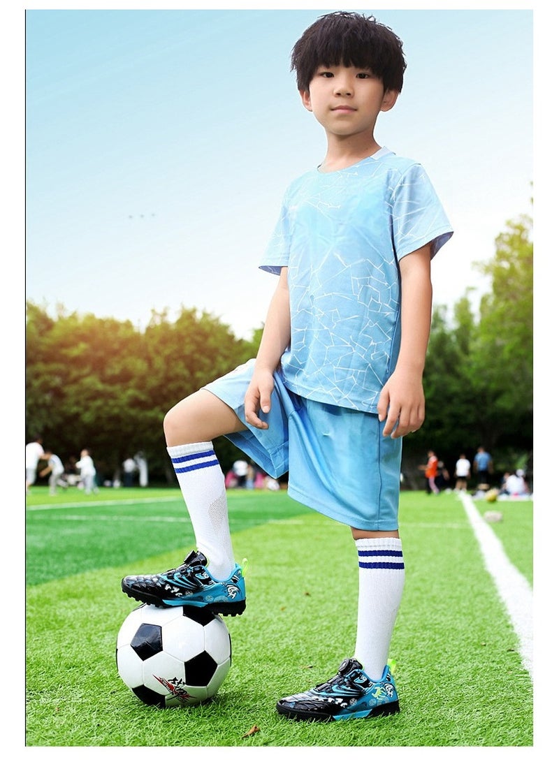 SKT Shiketro Kids Soccer Shoes with Rotating Cleats for Boys and Girls with Long Spikes Students Boys and Girls Artificial Turf Training Competition Sneakers  - Image 3