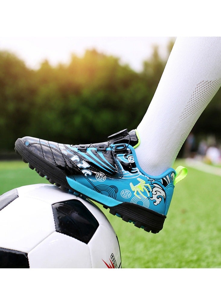 SKT Shiketro Kids Soccer Shoes with Rotating Cleats for Boys and Girls with Long Spikes Students Boys and Girls Artificial Turf Training Competition Sneakers  - Image 4