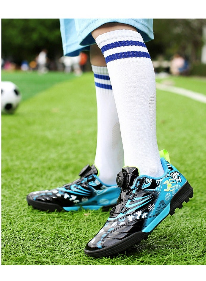 SKT Shiketro Kids Soccer Shoes with Rotating Cleats for Boys and Girls with Long Spikes Students Boys and Girls Artificial Turf Training Competition Sneakers  - Image 5