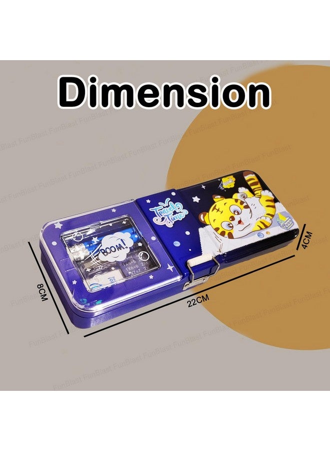 FunBlast Metal Pencil Box Case With Pencil, Eraser, Sharpener Stationery Set Double Layer Pencil Case Stationery Organizer For Kids, Boys, Girls (Travel Time) (Multicolor) - Image 3