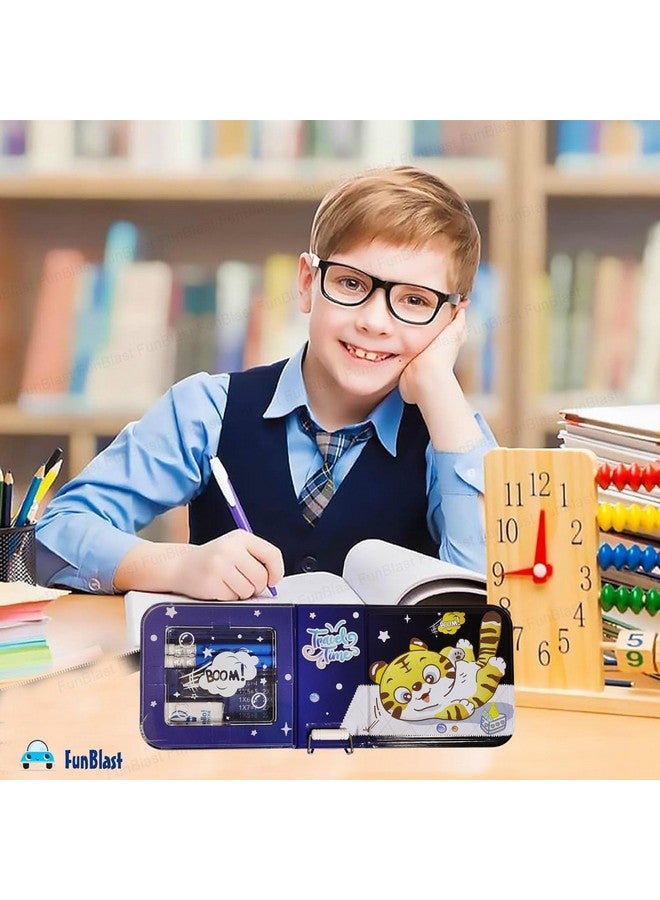 FunBlast Metal Pencil Box Case With Pencil, Eraser, Sharpener Stationery Set Double Layer Pencil Case Stationery Organizer For Kids, Boys, Girls (Travel Time) (Multicolor) - Image 4