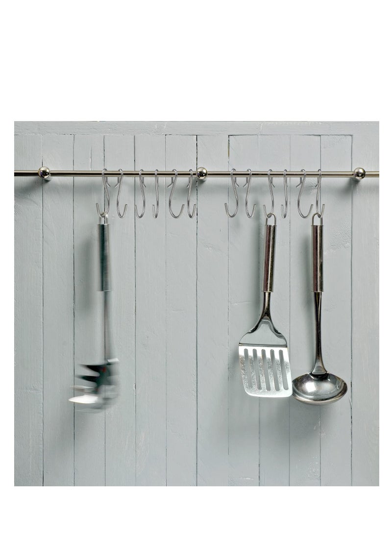 SYOSI S Shaped Metal Hooks Clip, S Shaped Hooks Stainless Steel Metal Hangers,Not Slip Off, Suitable for Indoor and Outdoor Hanging,  Kitchen Lights, Hanging Hooks for DIY Crafts(100 Pieces) Silver  - Image 2