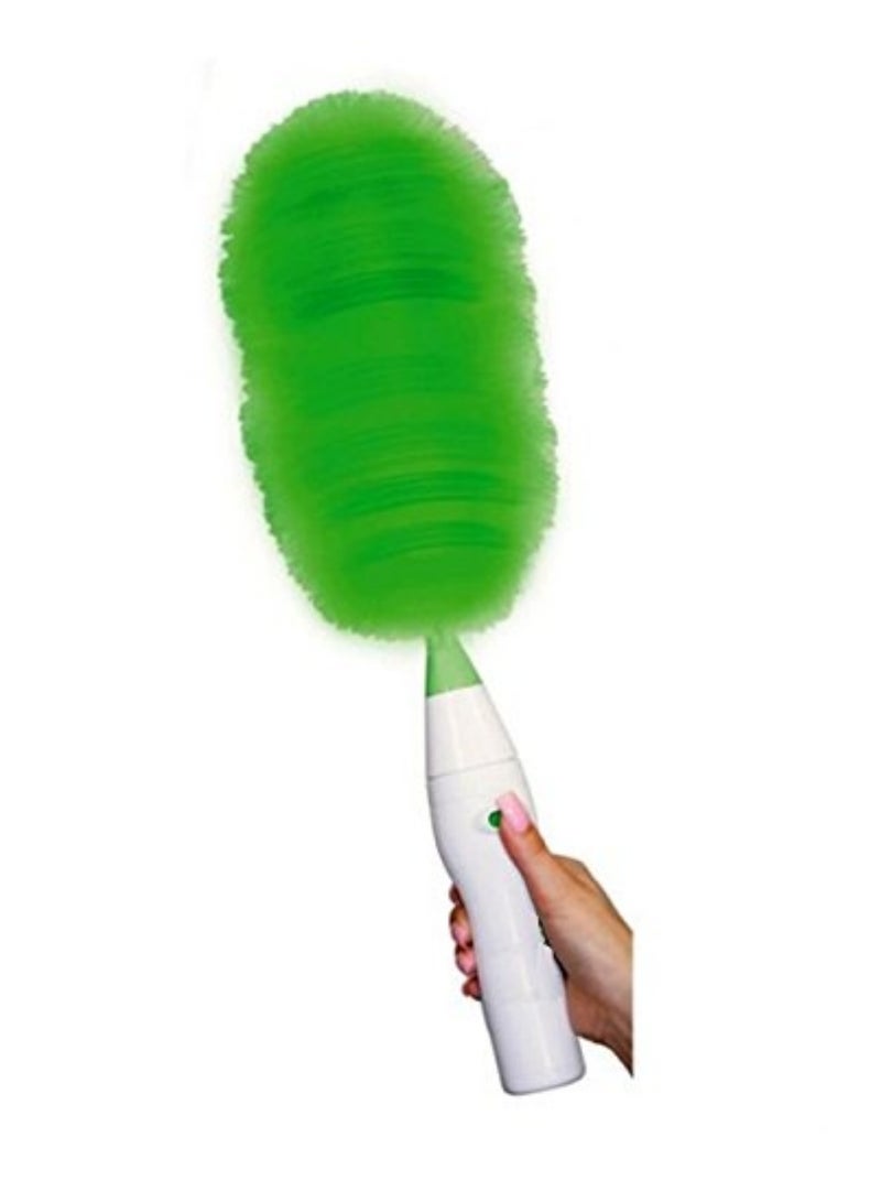 Hand-Held Electric Feather Spin Home Duster, Electronic Motorized Cleaning Brush Green/White,Electric Feather Spin Motorised Cleaning Brush Home Duster,Household Multifunctional Electric Feather Remove Dirt Set Motorized Cleaner Spin. - Image 1