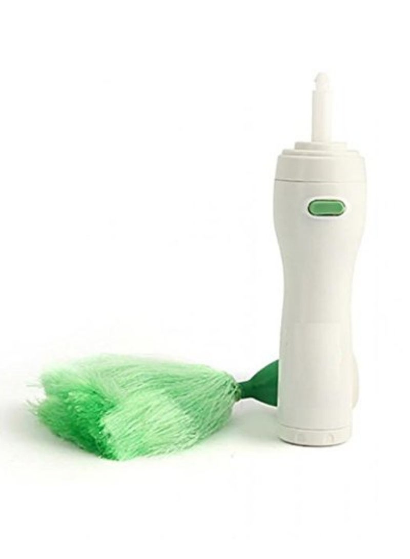 Hand-Held Electric Feather Spin Home Duster, Electronic Motorized Cleaning Brush Green/White,Electric Feather Spin Motorised Cleaning Brush Home Duster,Household Multifunctional Electric Feather Remove Dirt Set Motorized Cleaner Spin. - Image 2
