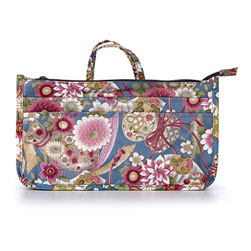 BTSKY Printing Handbag Organizers Inside Purse InsertHigh Capacity 13 Pockets Bag Tote Organizer with Handle Sunflower - Image 1