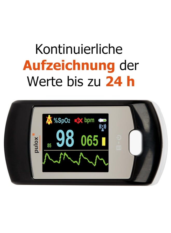 Bulex PULOX Po Pulse Oximeter - Color Display & Alarm Function - Professional Medical Device with PC Software for Long-Term Monitoring - Image 2