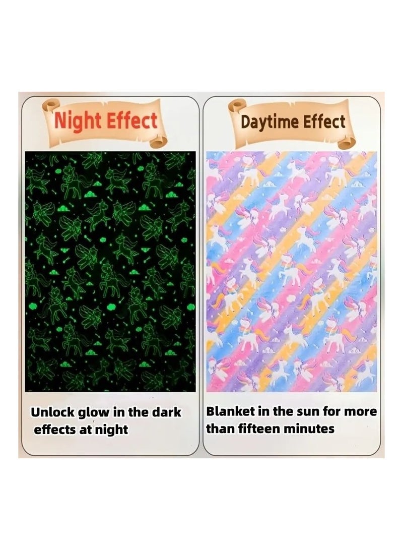 FASHION HOME Kids Glow in The Dark Blanket Soft Throw All Seasons for Couch Sofa Bed 150 x 120cm - Image 2