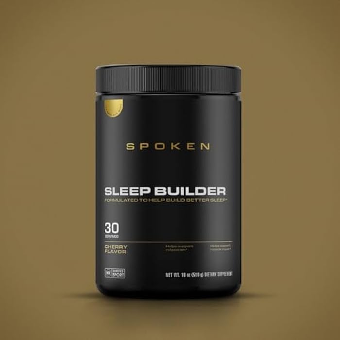Spoken Nutrition Sleep Builder, Melatonin Free Sleep Powder, 3 Forms of Magnesium, Cherry Flavor, 30 Servings, Nighttime Recovery & Relaxation Support - Image 3