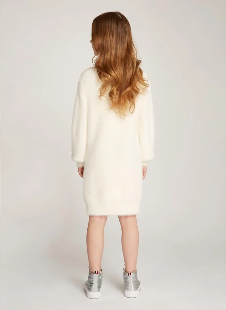 TOMMY HILFIGER TOMMY TURTLENECK FLUFFY DRESS LS