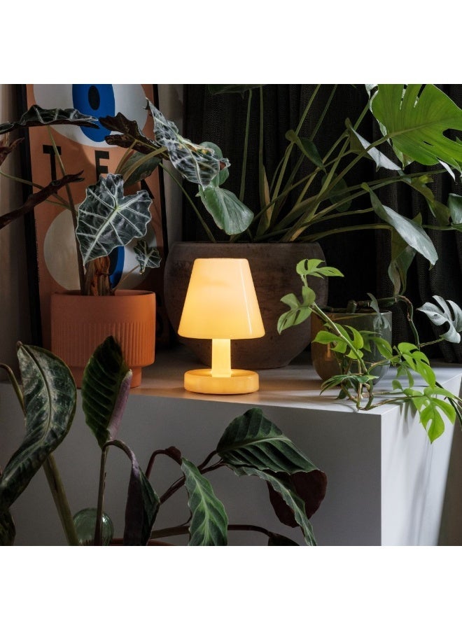 Fatboy Edison the Ambiance Rechargeable Table Lamp, Wireless, Indoor Decorative Lamp with 3 Light Settings, Stepless Dimmable Mood Light, Portable Desk & Bedside Lamp, 16.5 x 25.3 cm – Pale Yellow - Image 2