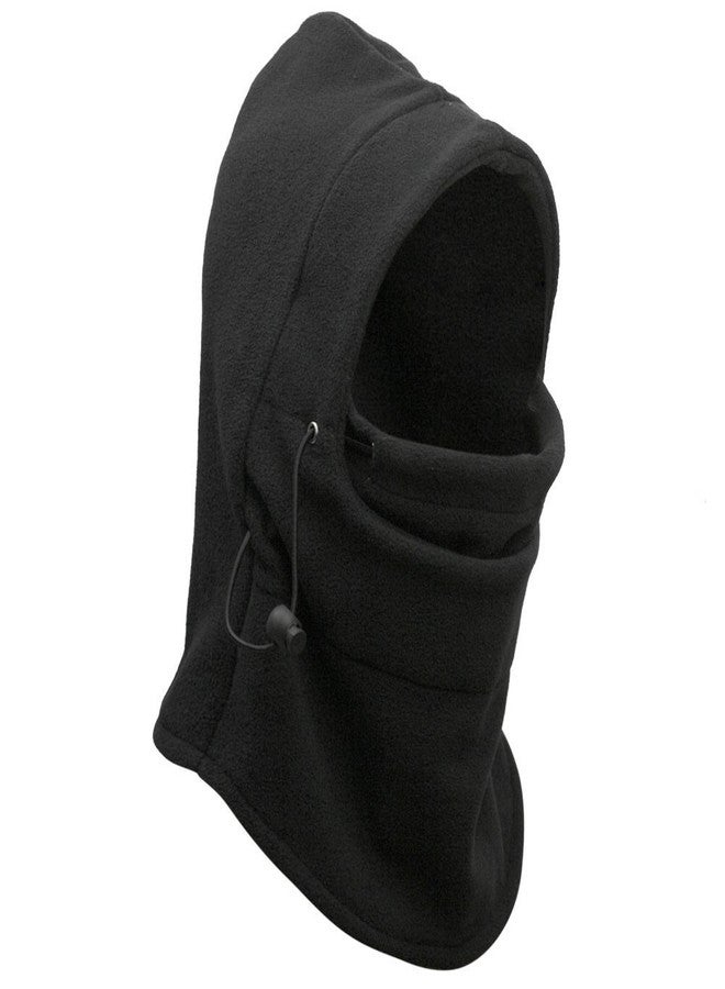 Eforstore Men's 6 In 1 Thermal Fleece Balaclava Hat Hood Police Swat Ski Bike Wind Stopper Mask New Caps, Free Size, Black - Image 1
