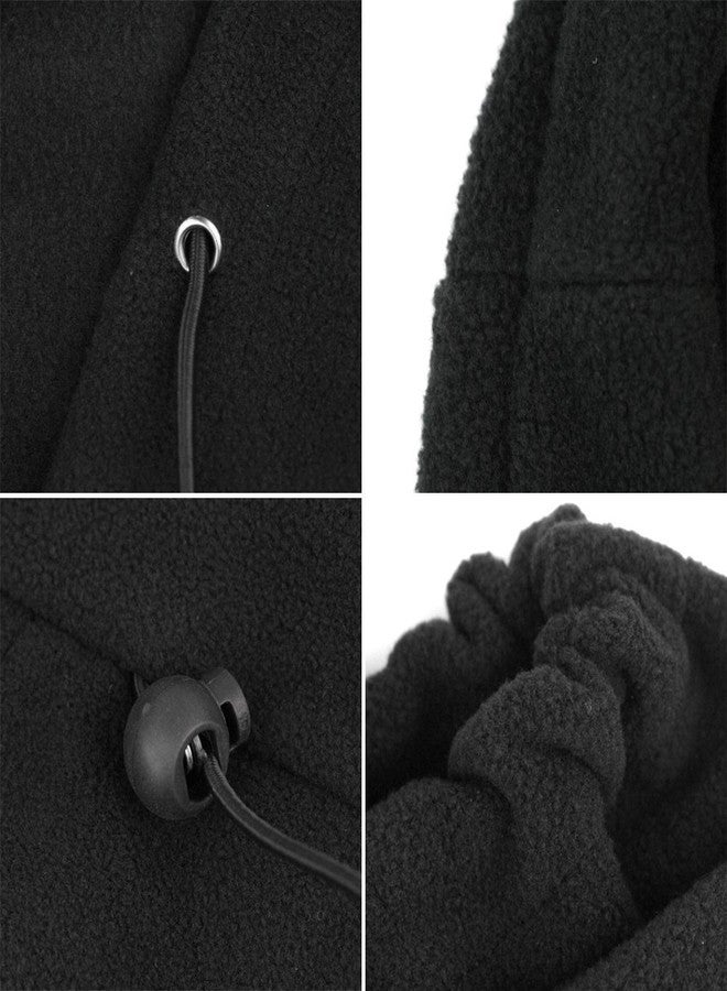 Eforstore Men's 6 In 1 Thermal Fleece Balaclava Hat Hood Police Swat Ski Bike Wind Stopper Mask New Caps, Free Size, Black - Image 3