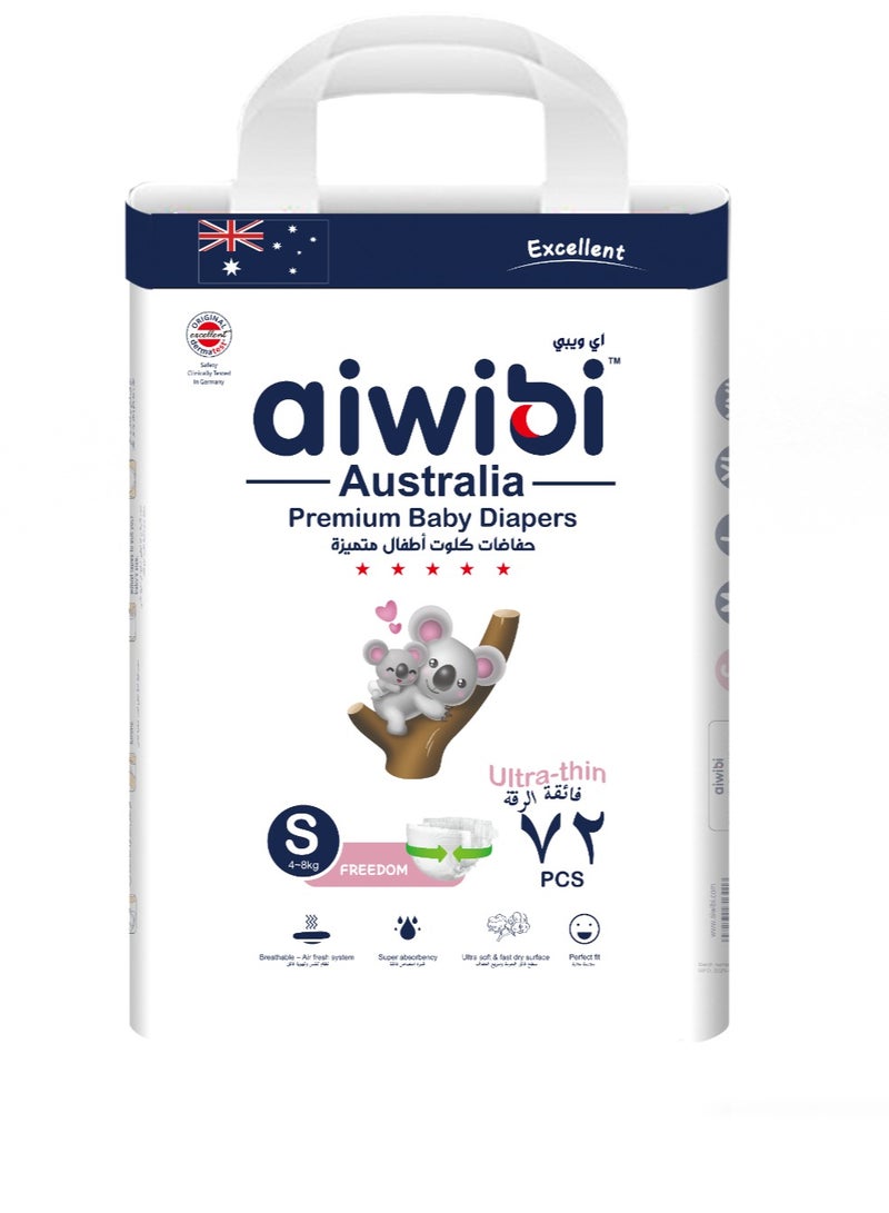 aiwibi baby diapers premium ultra thin Size 2-72pcs (4-8KG) - Image 3