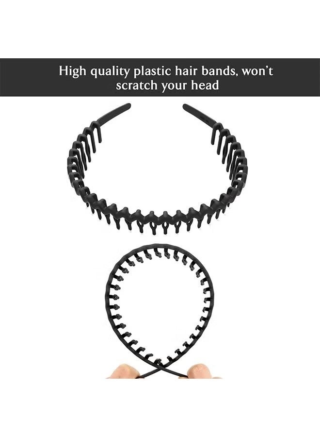 5 Pcs Matte Headbands for Women, Fashion Non Slip Headbands with Teeth, Wide Hair band Hair Accessories for Women and Girls (Black) - Image 5