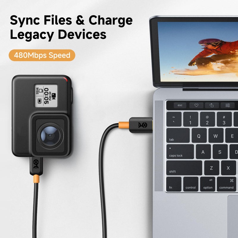 Cable Matters Mini USB to USB C Cable - 6.6ft, 480Mbps Data, 15W Charging, USBC to MiniUSB Cable for Game Controller, Camera, GPS, Dash Cam, Black - Image 4