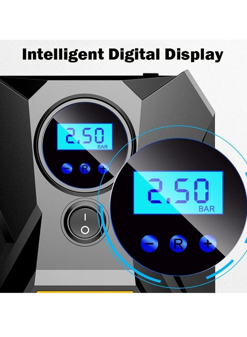 general Air Compressor Tyre Inflator Portable Pump For Car Tires 12V Dc Auto Tire With Digital Pressure Gauge, 150Psi Emergency Led Light Car, Bicycle, Balloons And Inflatables - Image 3