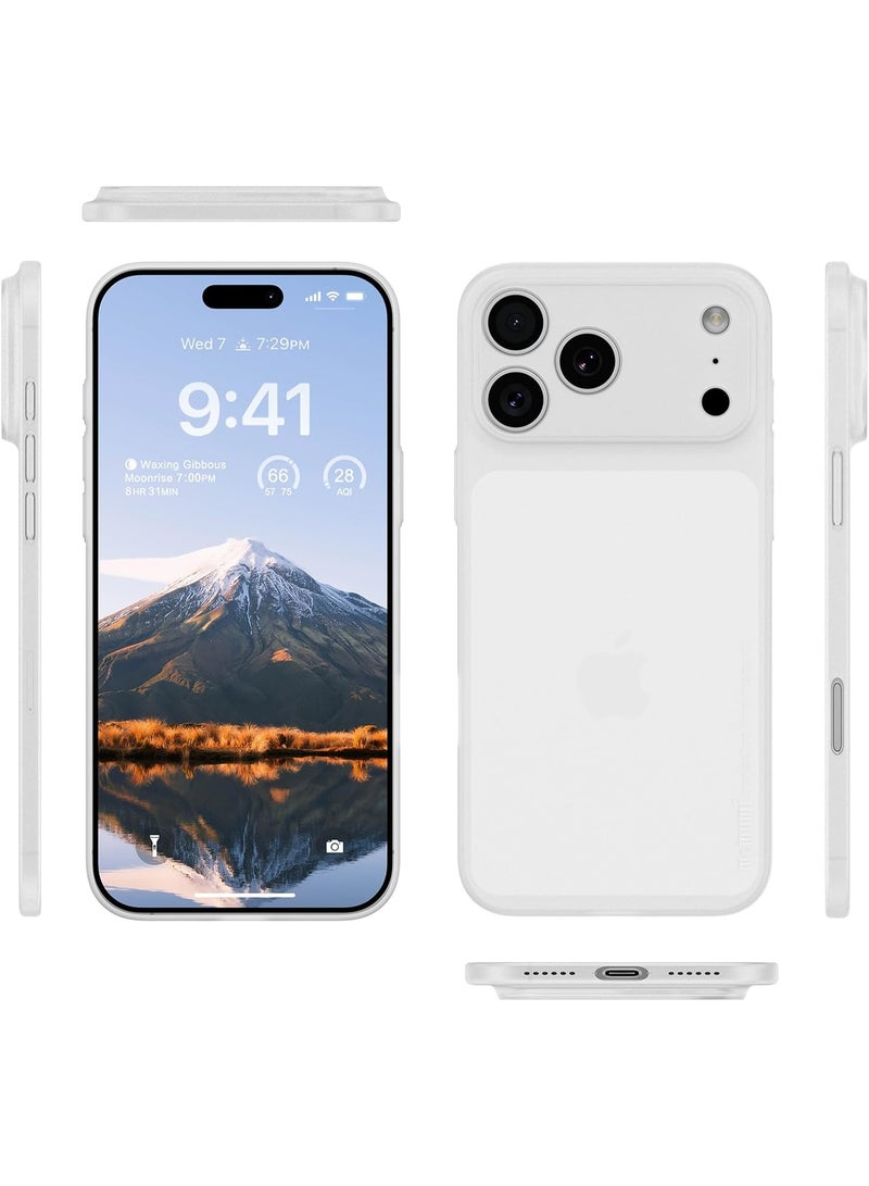 Techie Ultra Thin Frosted Matte Back Cover Case for iPhone 17 Pro – Slim, Smooth, Anti-Fingerprint – Frosted White - Image 4
