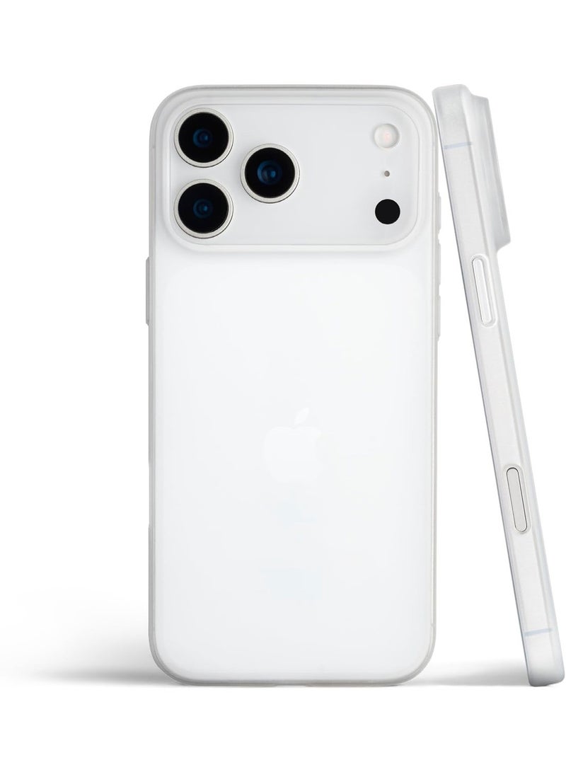 Techie Ultra Thin Frosted Matte Back Cover Case for iPhone 17 Pro – Slim, Smooth, Anti-Fingerprint – Frosted White - Image 1