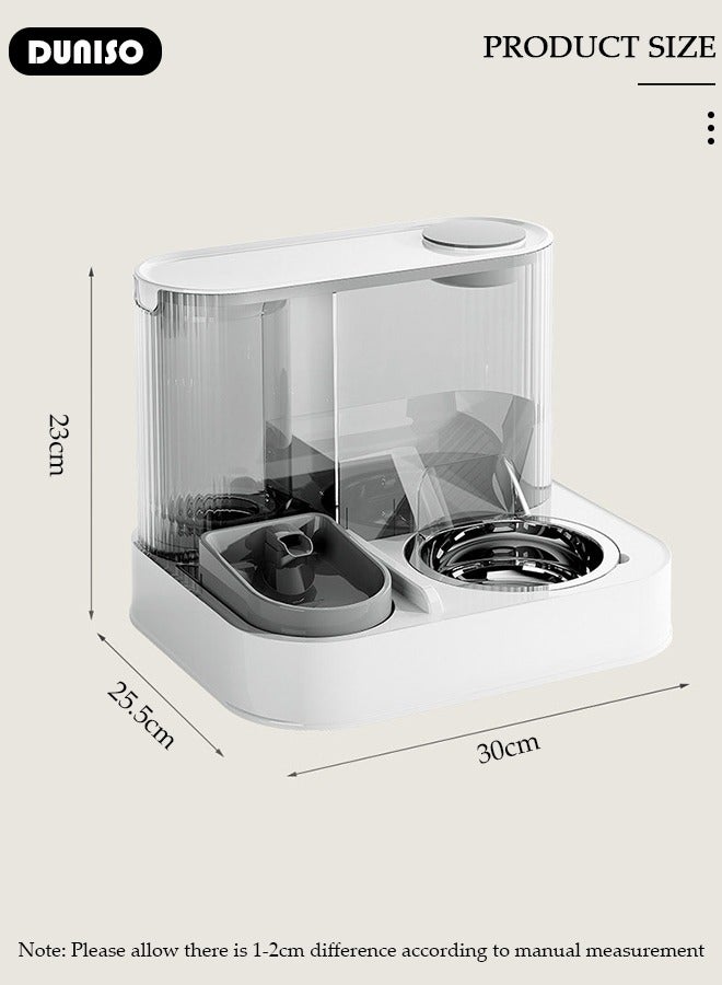 DUNISO Automatic Pet Feeder, Gravity Cat Dog Food Feeder and Water Dispenser Set, Large Capacity Anti-slip Automatic Feeder Waterer with Electric Water Circulating Device, 2 in 1 Food Dispenser for Large & Small Dog Cat Puppy Kitten Feeder  - Image 4