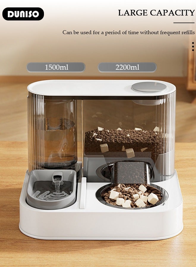 DUNISO Automatic Pet Feeder, Gravity Cat Dog Food Feeder and Water Dispenser Set, Large Capacity Anti-slip Automatic Feeder Waterer with Electric Water Circulating Device, 2 in 1 Food Dispenser for Large & Small Dog Cat Puppy Kitten Feeder  - Image 5