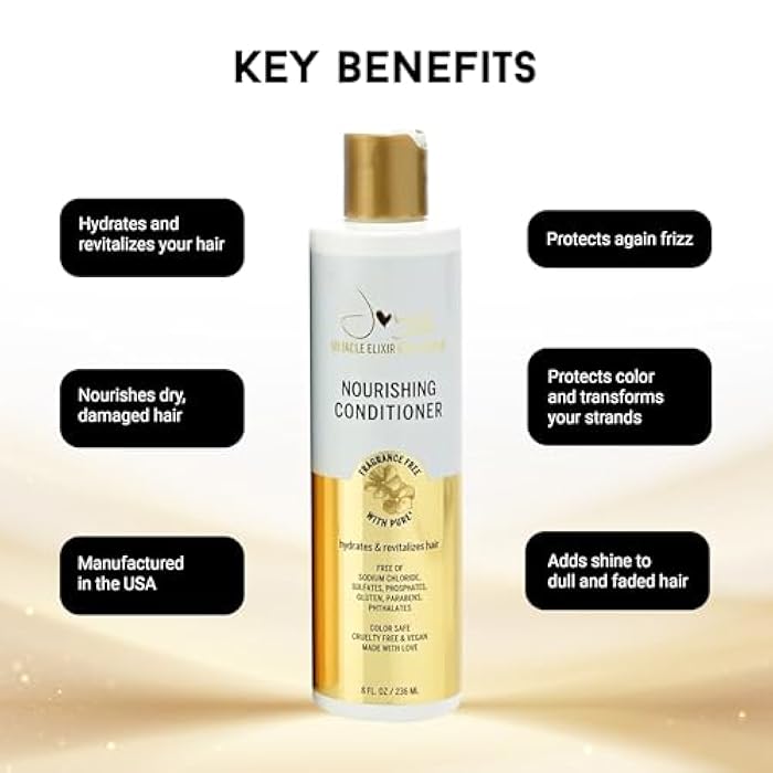 Miracle Elixir Collection Joyce Giraud Miracle Elixir Nourishing Conditioner, Restores Moisture, Detangles, Adds Shine, Unscented, 8 Fl. Oz - Image 3