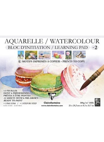 Clairefontaine - Watercolour Block A4 300 gr 12 Sheets N:96099 - Image 1