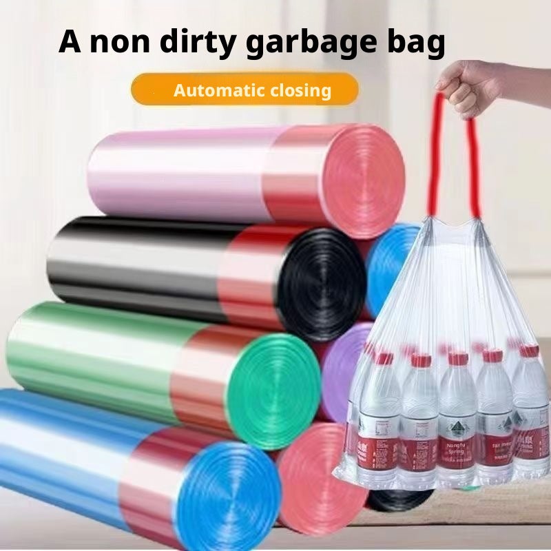 Black Drawstring Trash Bags, Extra Thick, 100 Pcs - Image 3