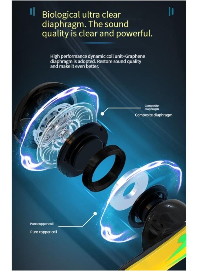 SAB Wireless Bluetooth gaming earphones - Cool RGB lighting/scissor door design  - Image 4