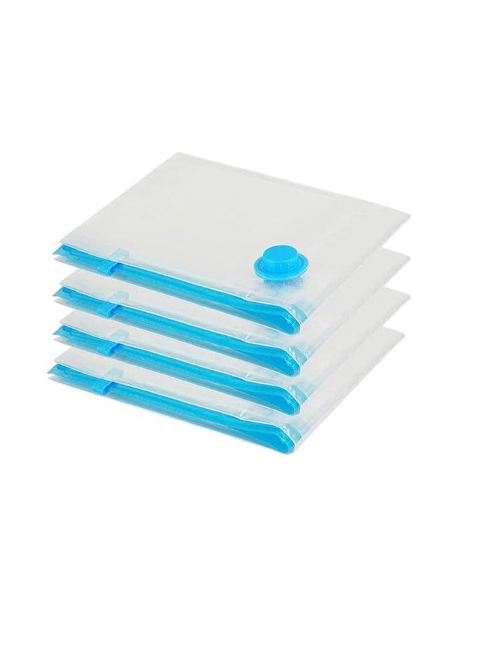 Simpolor Vacuum Storage Bags Pack of 4 – 100x80 cm Reusable Compression Bags for Clothes, Duvets, Bedding & Pillows – Space Saver Travel Storage, Clear  - Image 1