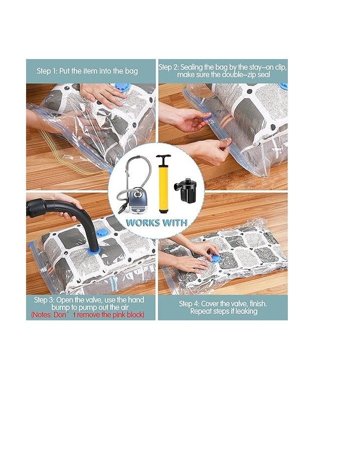 Simpolor Vacuum Storage Bags Pack of 4 – 100x80 cm Reusable Compression Bags for Clothes, Duvets, Bedding & Pillows – Space Saver Travel Storage, Clear  - Image 2