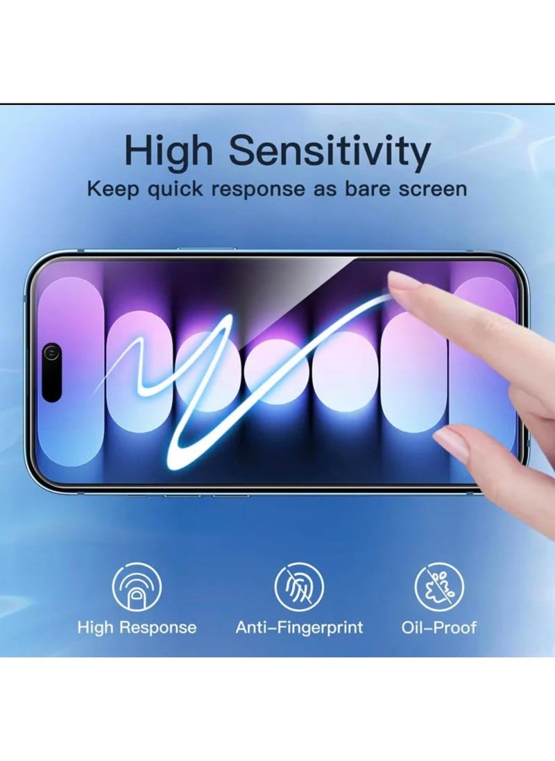 Raxoom Ultra Thin Screen Protector glass for iPhone 15 Pro Max Anti Scratch - Easy install - Privacy - Full Cover (6.7) Inch (15 Pro Max 6.7) - Image 4