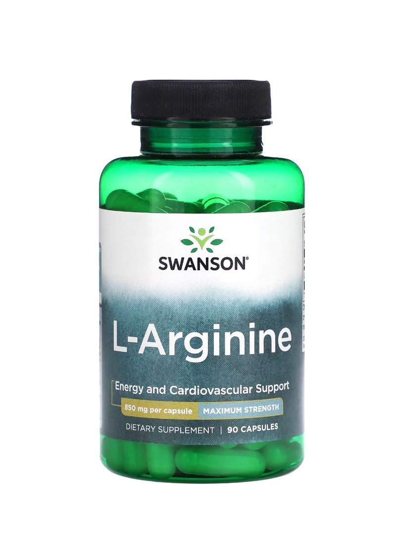 SWANSON L-Arginine Maximum Strength 850 mg 90 Capsules - Image 1