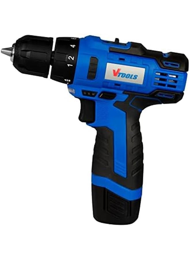 VTOOLS 12V 1.5 Ah Cordless Drill Driver For Drilling And Fastening Blue Vt1202 - Image 4